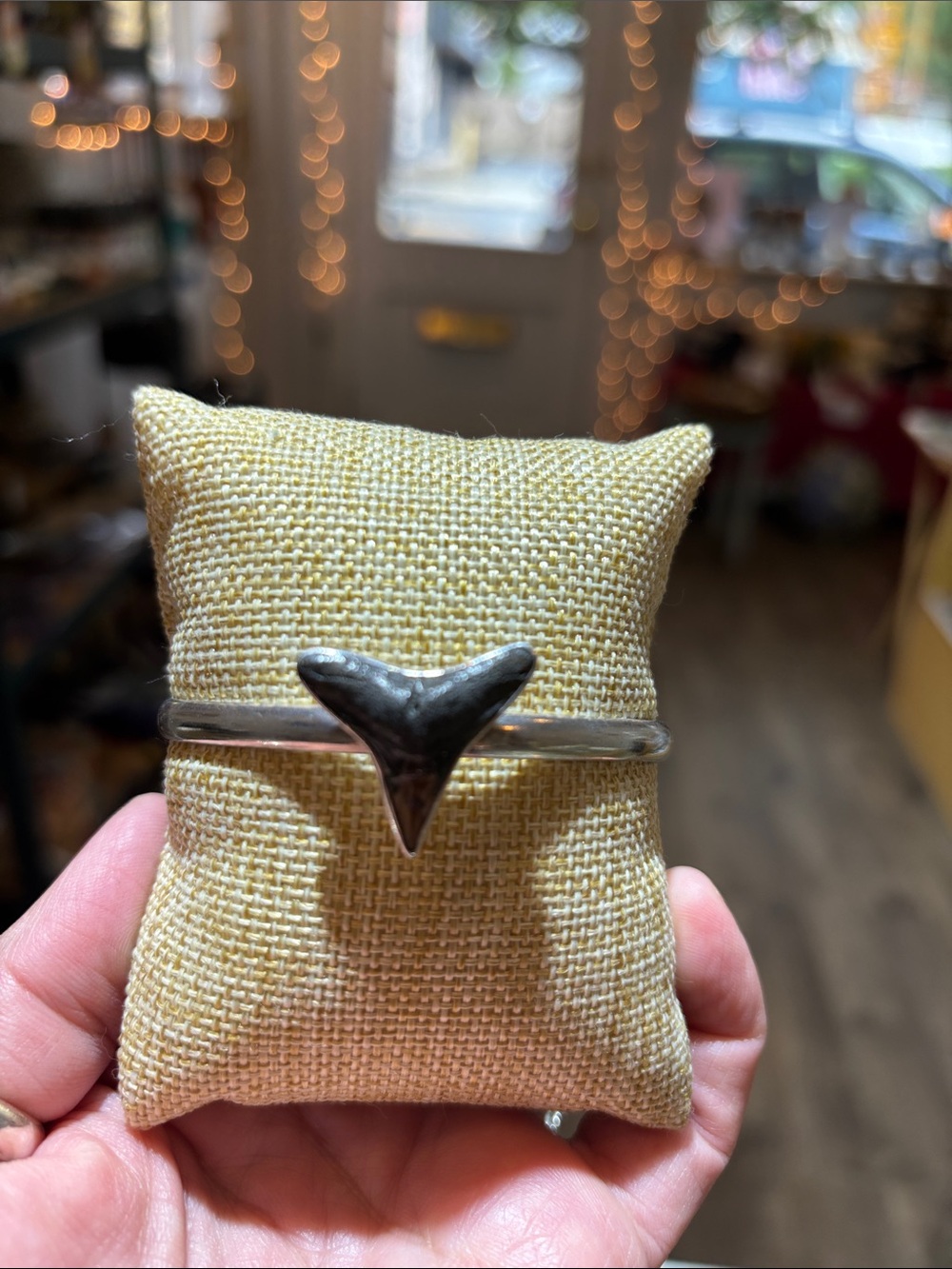 Fine Sterling Tiger Shark Tooth Cuff Bracelet by Charles Albert